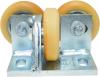 Rollenführung GG 5- Stahl f. Gegengew. 3 x Rollen ø70/17x20/12 VU 93° Shore A